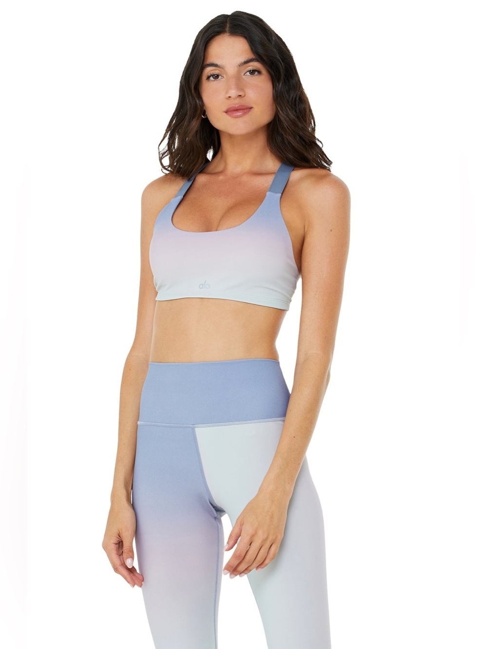 ALO set sports bra leggings vapor take charge high waist gradient dusk ombre